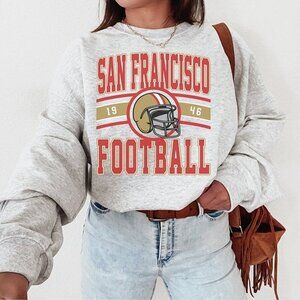 San Francisco Football Crewneck NFL Football Sweatshirt Retro Niners 05